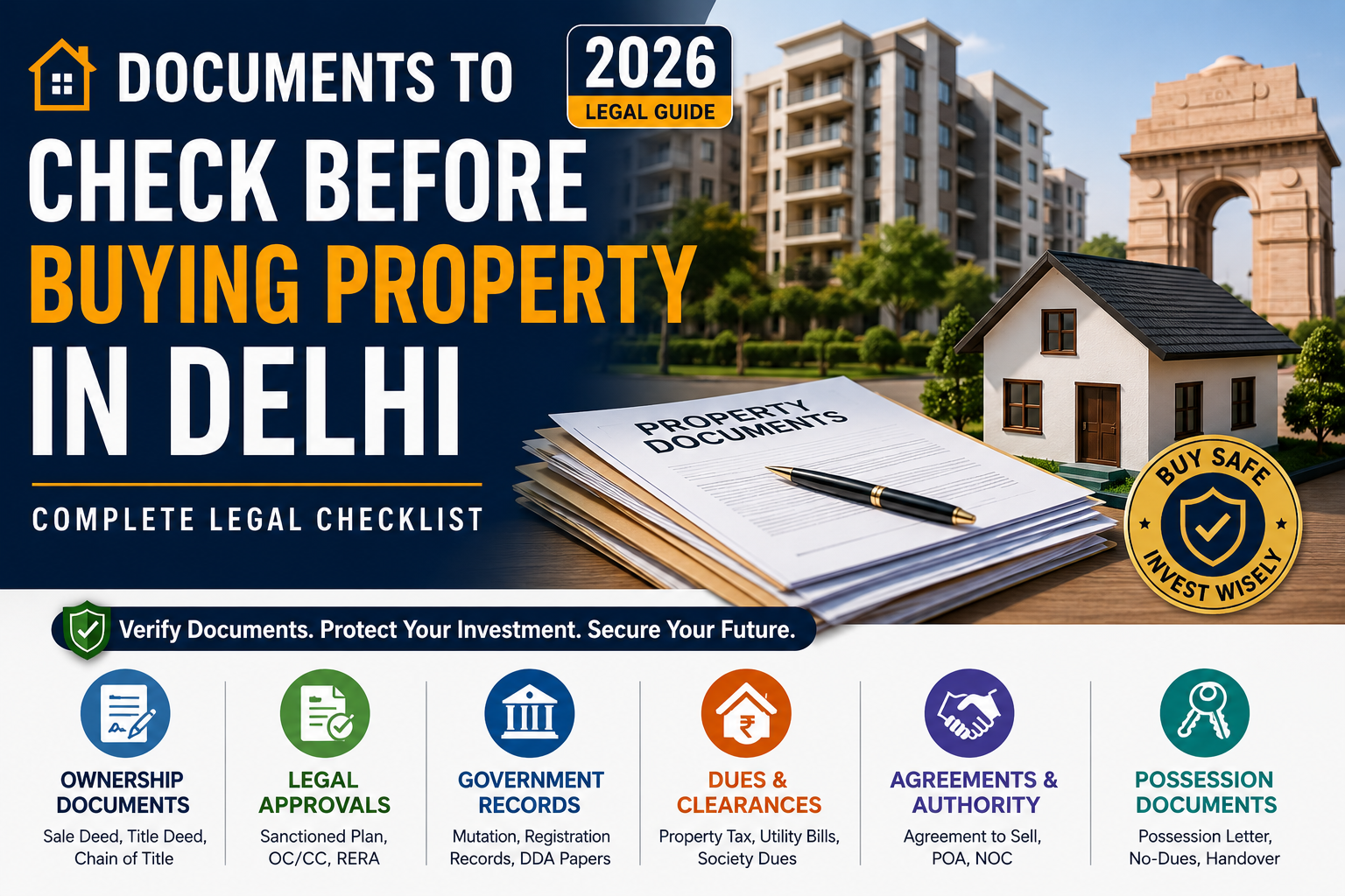 Documents to check before buying property in Delhi – complete legal checklist 2026